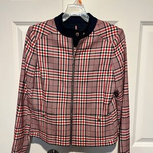 Tommy Hilfiger Red, White and Navy Plaid Blazer